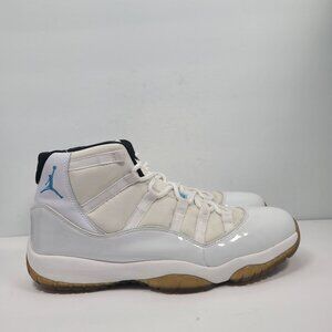 Air Jordan 11 Retro 2005 Mens White Columbia Blue Sneakers 136046-142 US Size 14